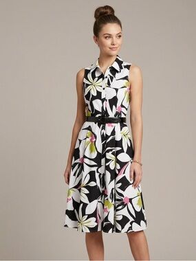 Karin Stevens Collar Button up Floral Midi‎ Dress